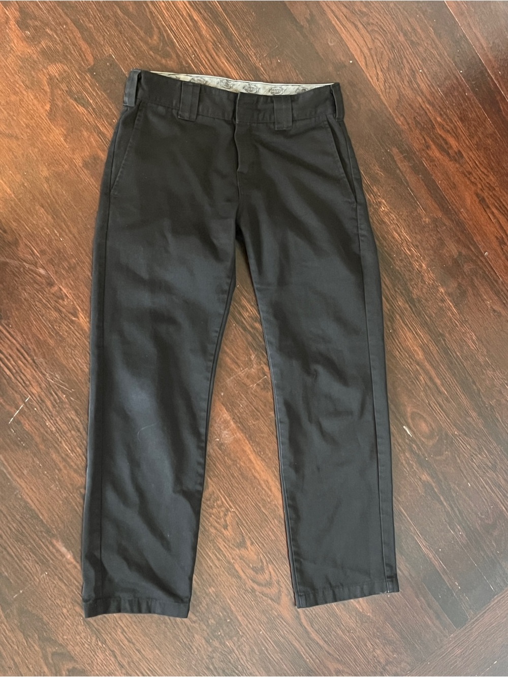 Dickies Black Women's Straight-Leg Chinos Soft mid to low rise